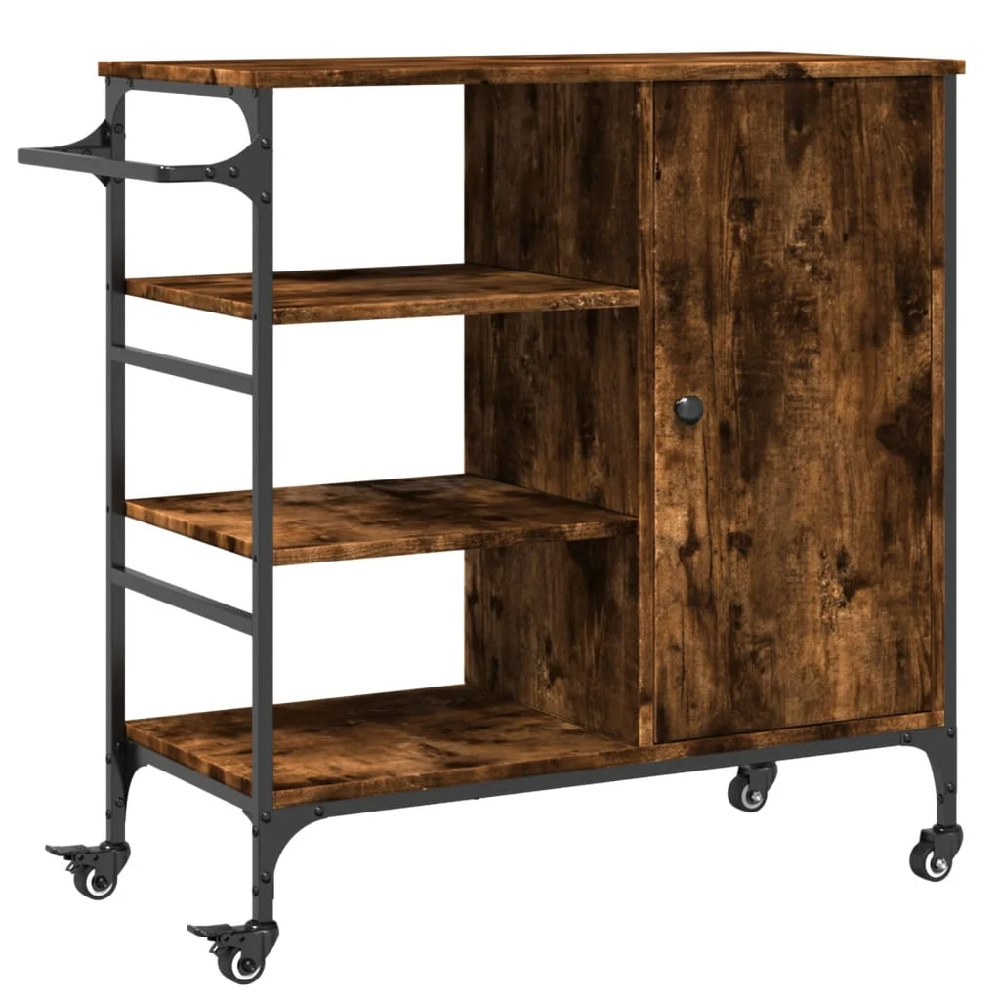 Choctaw Wooden Kitchen Trolley With 1 Door In Smoked Oak
