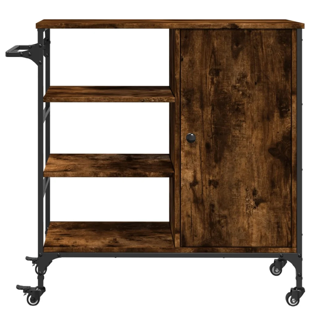 Choctaw Wooden Kitchen Trolley With 1 Door In Smoked Oak