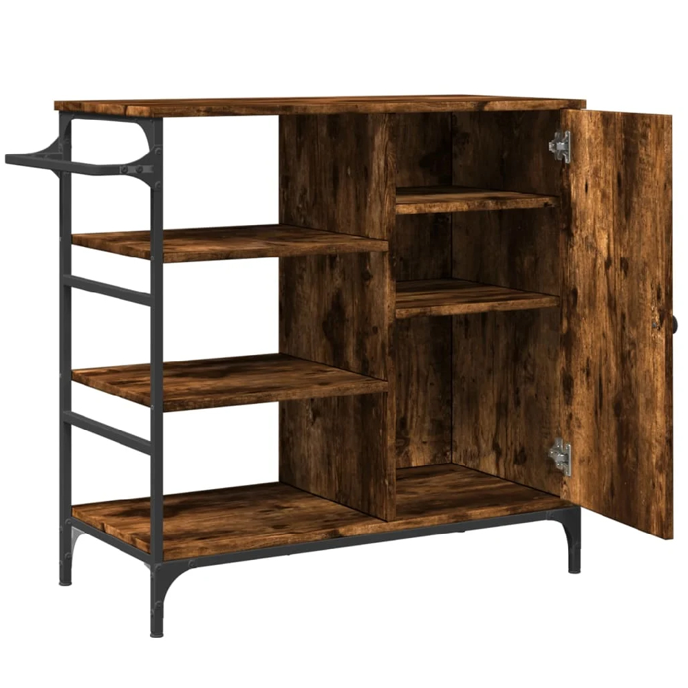 Choctaw Wooden Kitchen Trolley With 1 Door In Smoked Oak