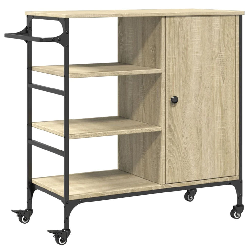 Choctaw Wooden Kitchen Trolley With 1 Door In Sonoma Oak