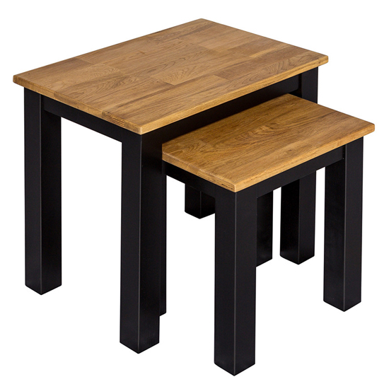 Chollerford Wooden Nest Of 2 Tables In Oiled Wood_1