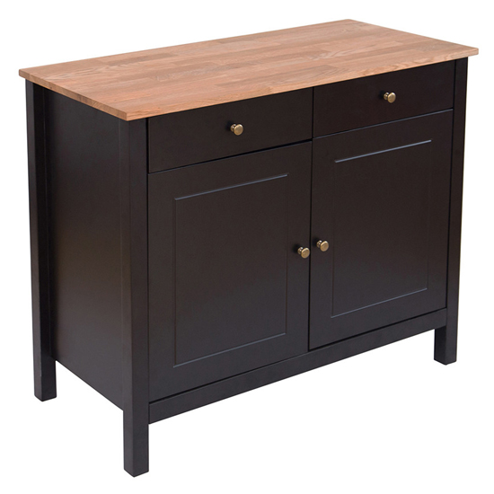 Chollerford Wooden Sideboard With 2 Doors In Oiled Wood