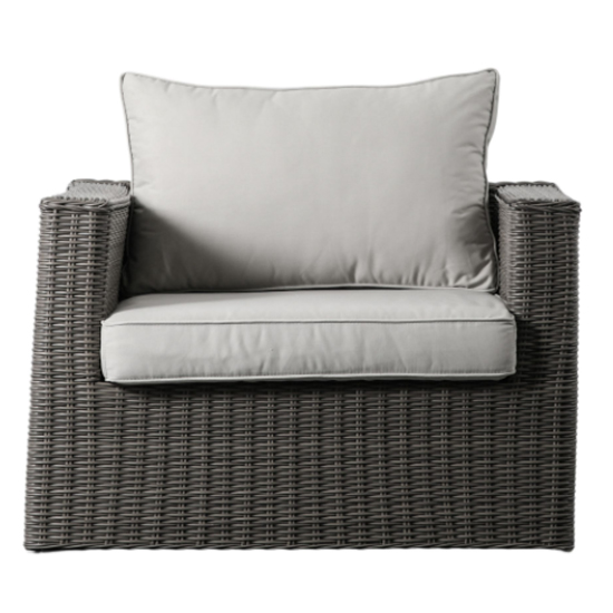 Cholsey Outdoor Armchair In Grey Washed Rattan Weave Effect_2