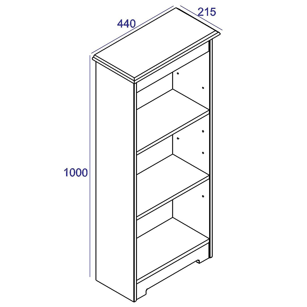 Chorley Wooden Bookcase With 3 Shelves In White And Oak