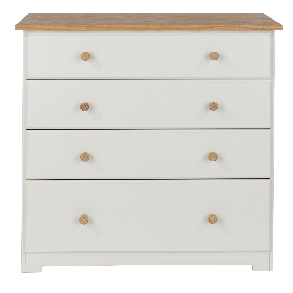 Chorley Wooden Chest Of 4 Drawers In White And Oak