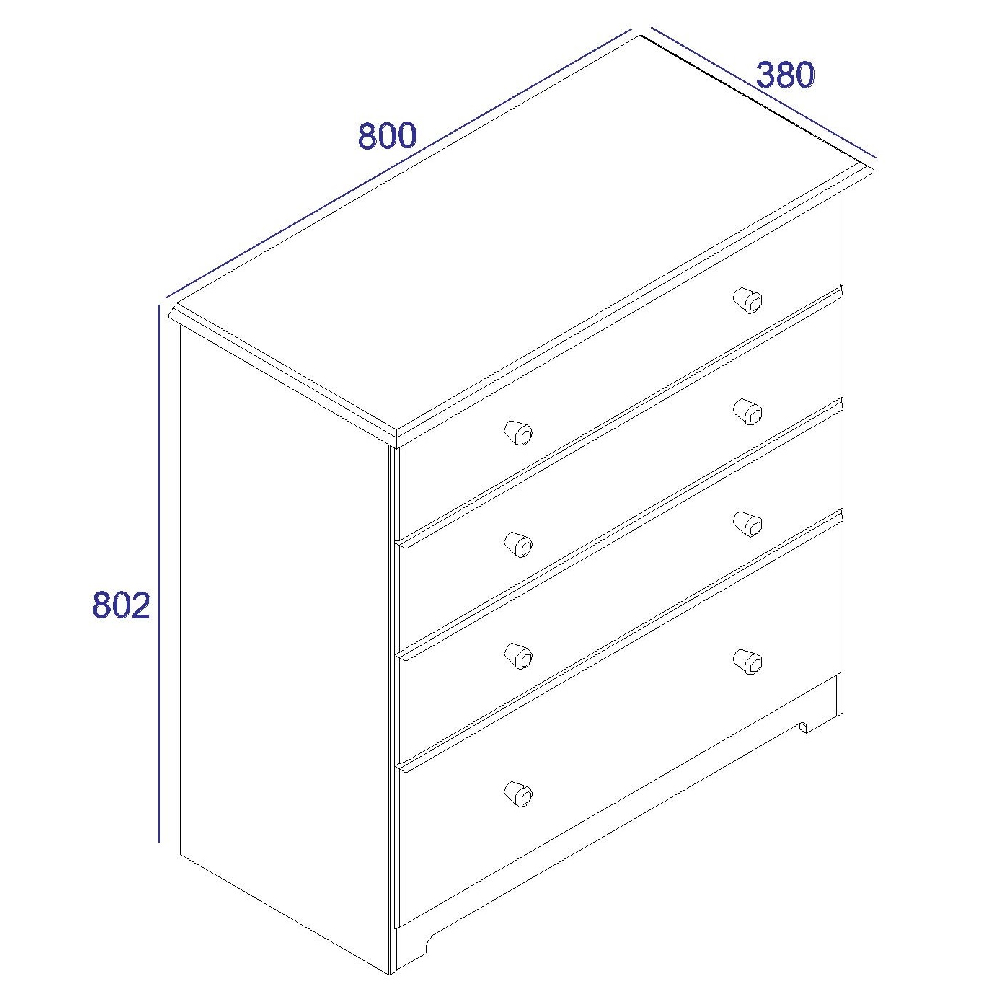Chorley Wooden Chest Of 4 Drawers In White And Oak