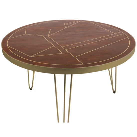Chort Round Wooden Dining Table In Dark Walnut