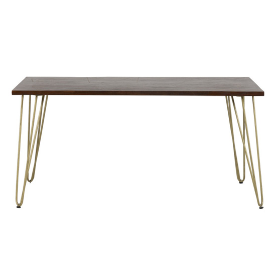 Chort Wooden Dining Table In Dark Walnut