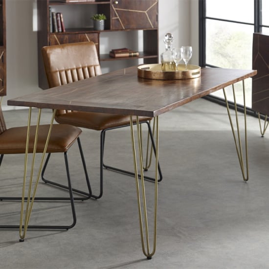 Read more about Chort wooden dining table in dark walnut