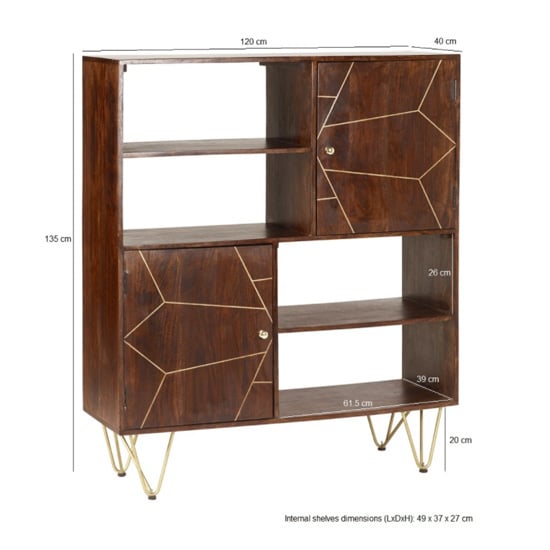 Chort Wooden Display Cabinet In Dark Walnut With 2 Doors