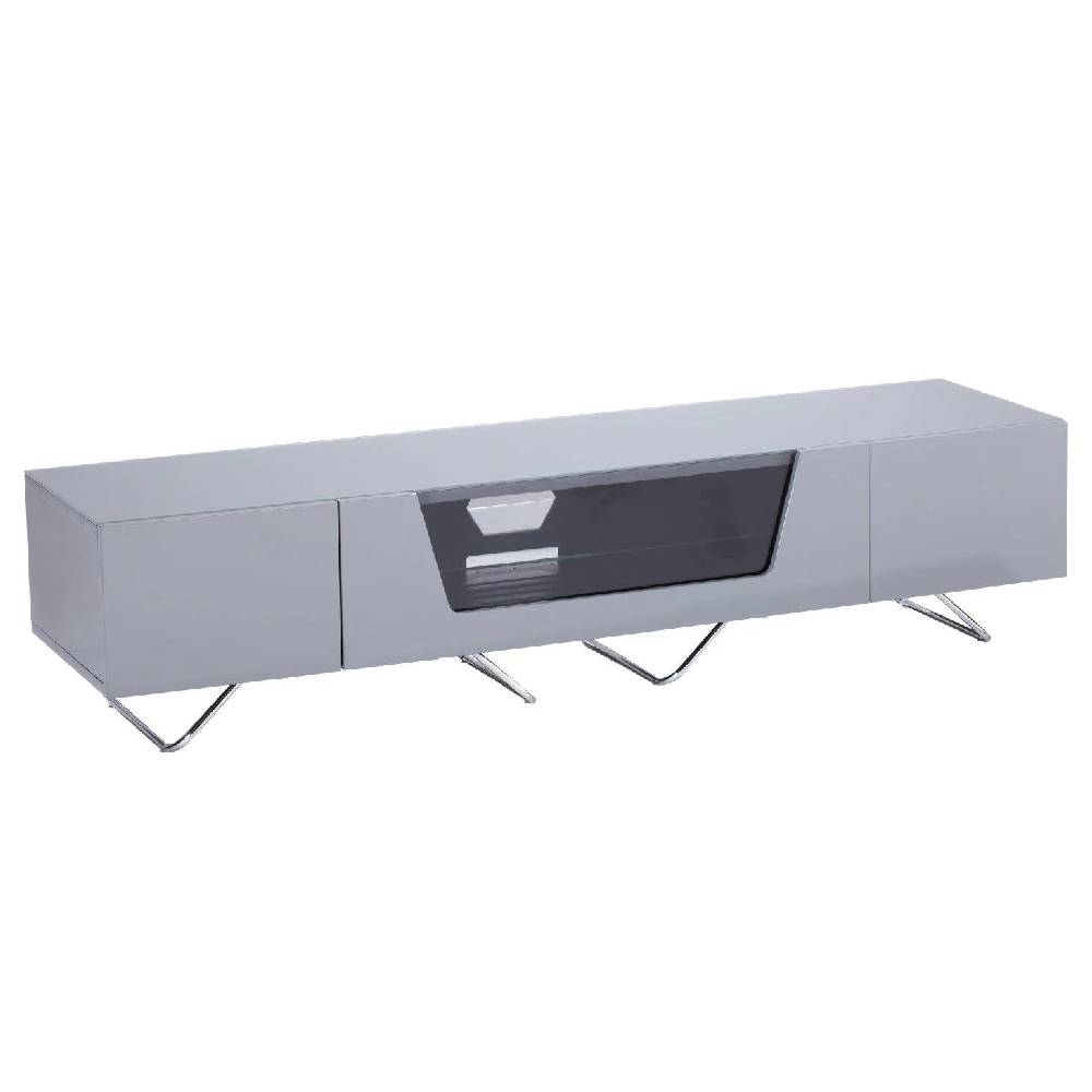 Read more about Chroma large high gloss tv stand with steel frame in grey