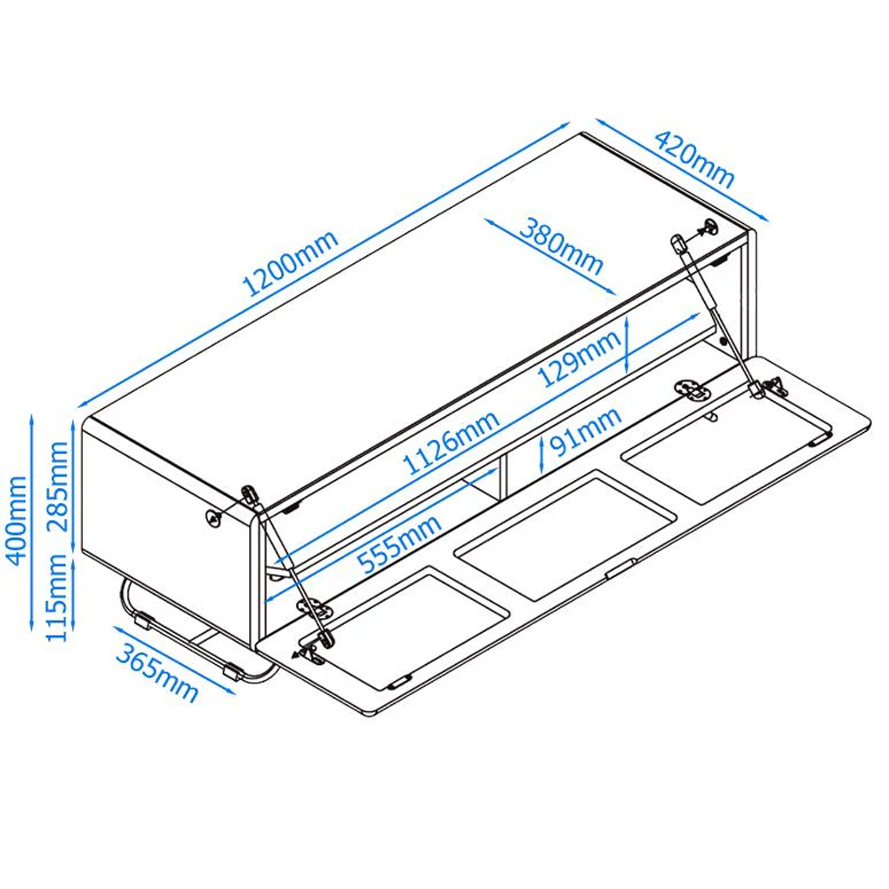 Chroma Medium High Gloss TV Stand With 1 Flip Door In White
