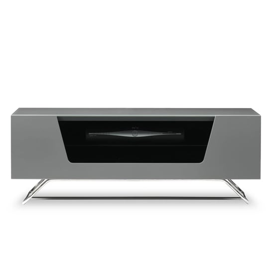 Chroma Small High Gloss TV Stand With Steel Frame In Black_3