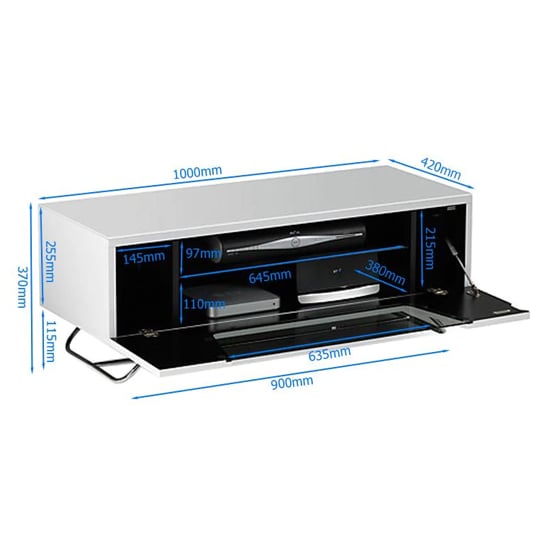 Chroma Small High Gloss TV Stand With Steel Frame In Black_5