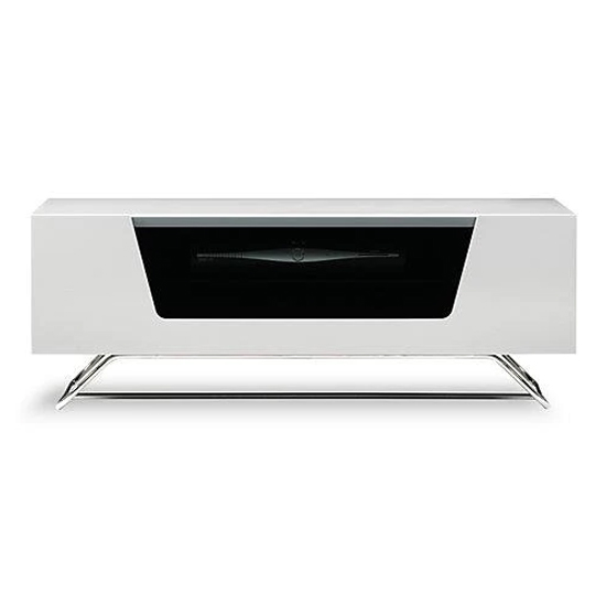 Chroma Small High Gloss TV Stand With Steel Frame In White