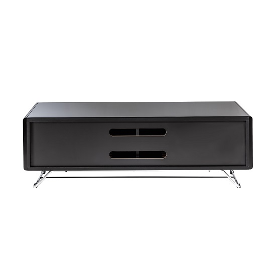 Clutton Glass TV Stand In Black High Gloss With Steel Frame_4
