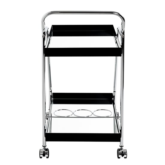 Chulavista Metal Drinks And Serving Trolley In Chrome And Black