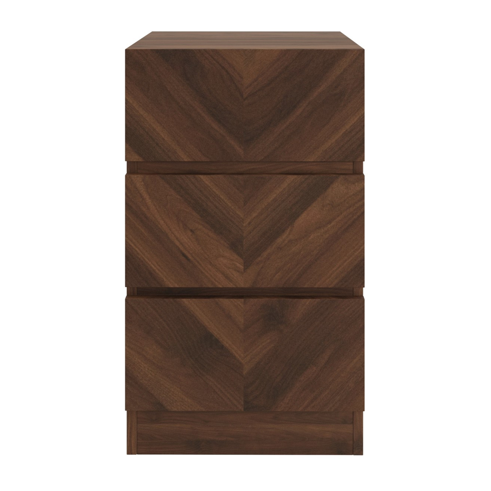 Ciana Wooden Bedside Cabinet With 3 Drawers In Royal Walnut