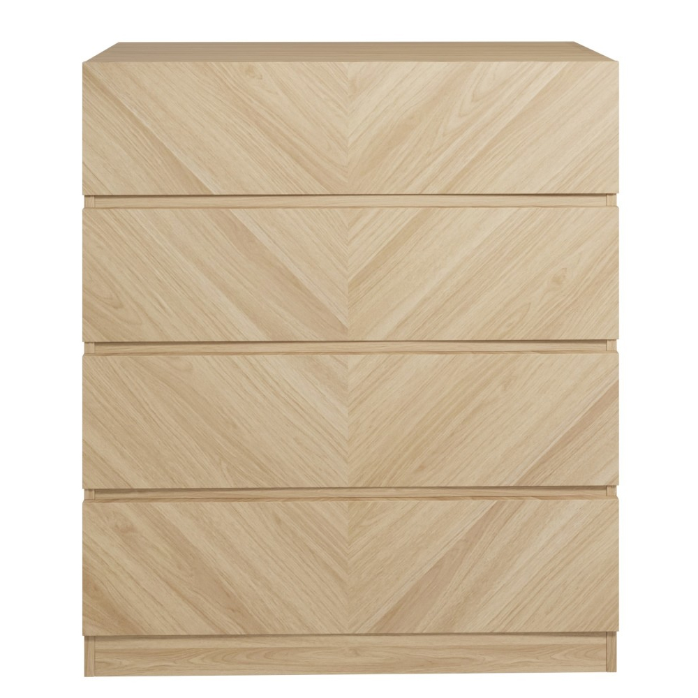 Ciana Wooden Chest Of 4 Drawers In Euro Oak