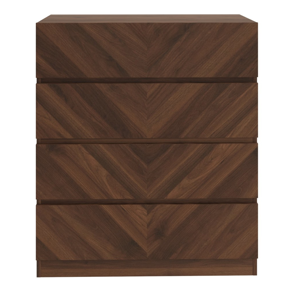 Ciana Wooden Chest Of 4 Drawers In Royal Walnut
