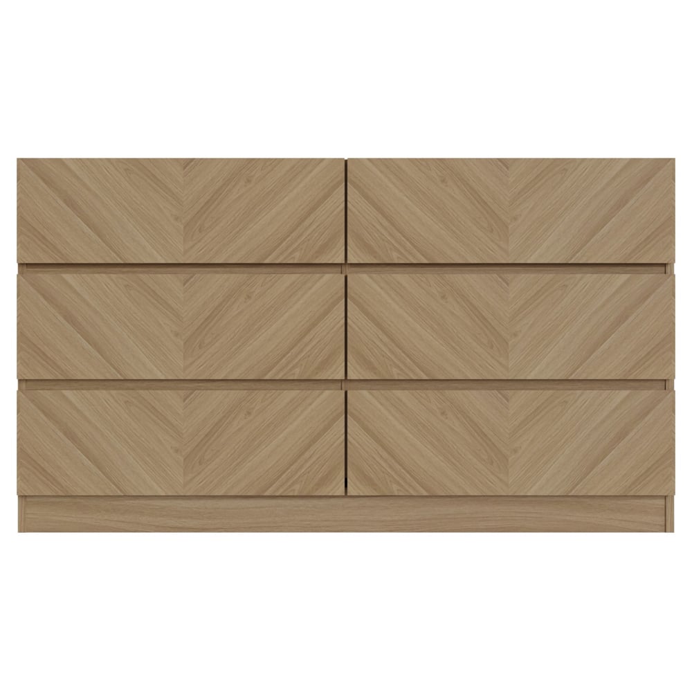 Ciana Wooden Chest Of 6 Drawers In Euro Oak
