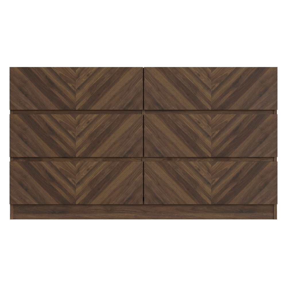 Ciana Wooden Chest Of 6 Drawers In Royal Walnut
