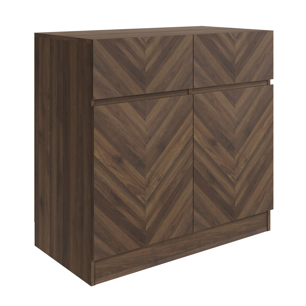 Ciana Wooden Sideboard With 2 Doors 2 Drawers In Royal Walnut