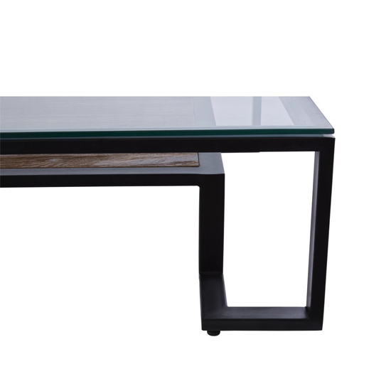 Ciao Clear Glass Coffee Table With Black Metal Frame