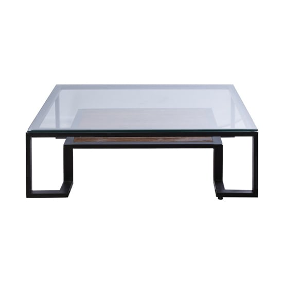 Product photograph of Ciao Clear Glass Coffee Table With Black Metal Frame from Furniture in Fashion