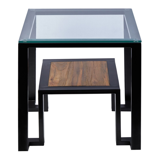 Ciao Clear Glass Side Table With Black Metal Frame