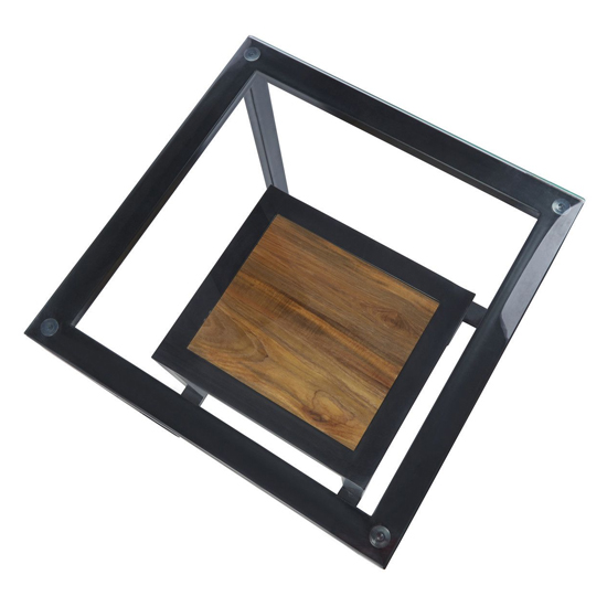 Ciao Clear Glass Side Table With Black Metal Frame