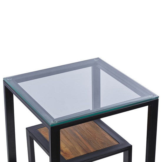 Ciao Clear Glass Side Table With Black Metal Frame