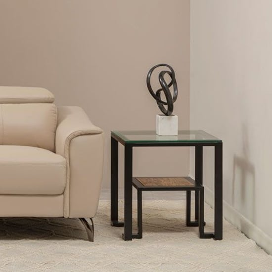 Read more about Ciao clear glass side table with black metal frame