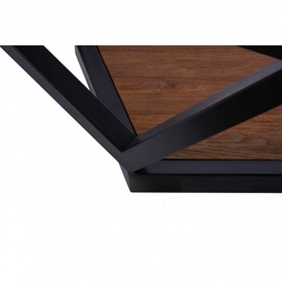 Ciao Clear Glass Top Pentagon Coffee Table With Black Metal Base