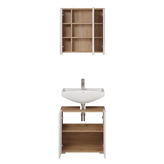 Ciara White Gloss Bathroom Furniture Set 6 In Artisan Oak_5