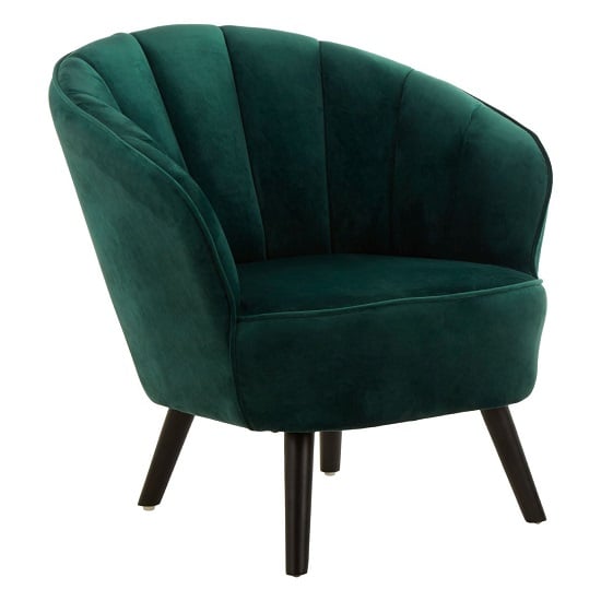 Trento Upholstered Velvet Bedroom Chair In Green