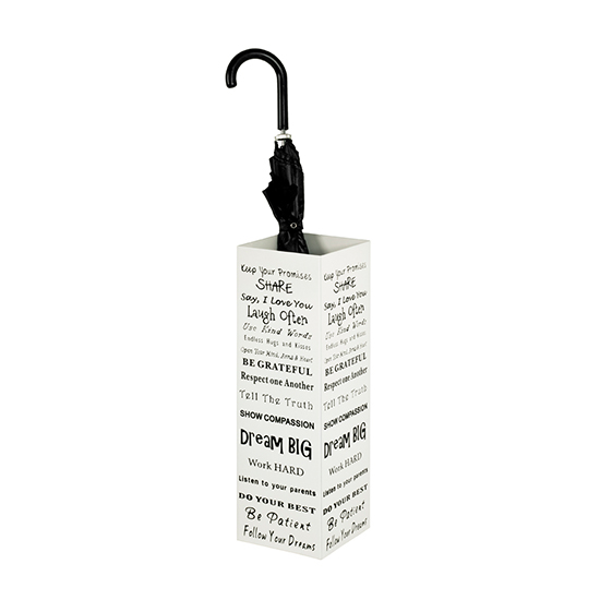 Cibecue Metal Lettering Style Umbrella Stand In White