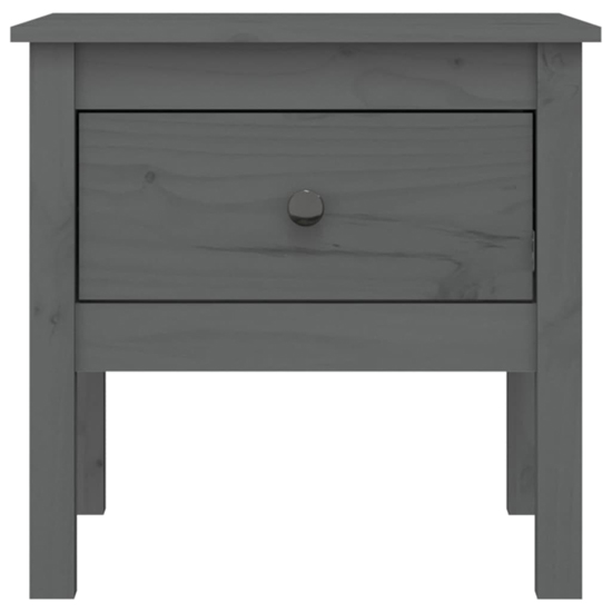 Ciella Pine Wood Side Table With 1 Drawer In Grey