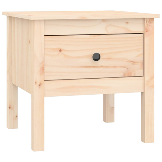 Ciella Pine Wood Side Table With 1 Drawer In Natural