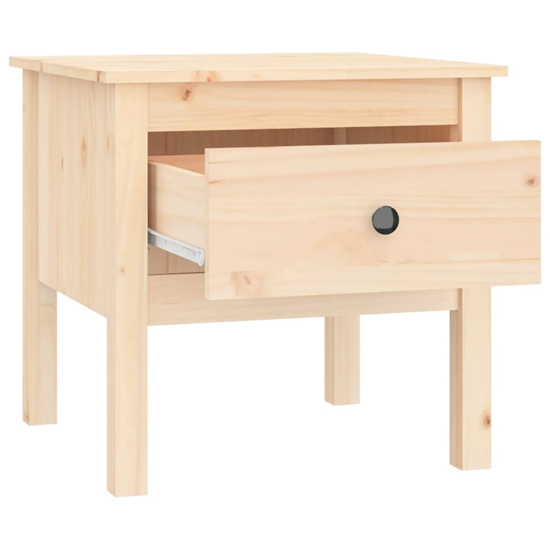 Ciella Pine Wood Side Table With 1 Drawer In Natural