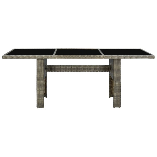 Cielo Garden Glass Top Dining Table In Brown Poly Rattan