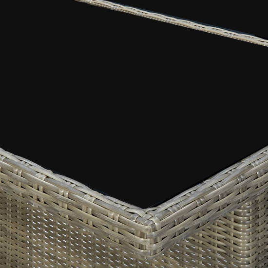 Cielo Garden Glass Top Dining Table In Brown Poly Rattan