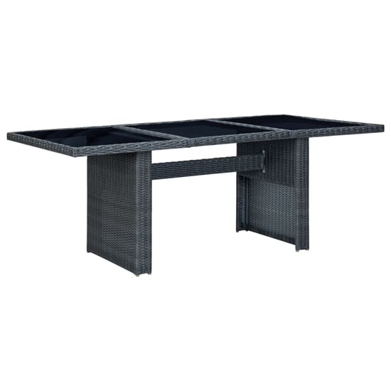 Read more about Cielo garden glass top dining table in dark grey poly rattan
