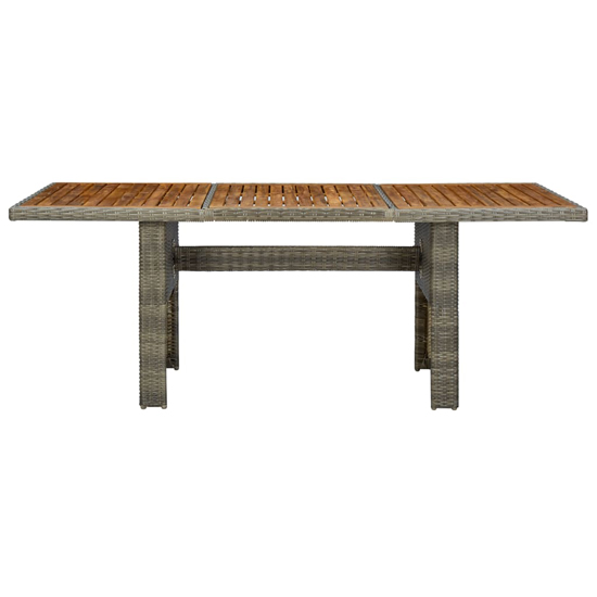 Cielo Garden Wooden Dining Table In Brown Poly Rattan