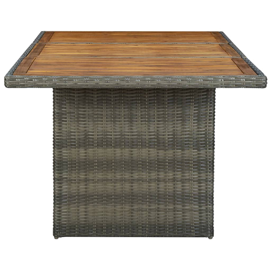 Cielo Garden Wooden Dining Table In Brown Poly Rattan