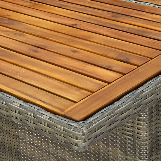 Cielo Garden Wooden Dining Table In Brown Poly Rattan
