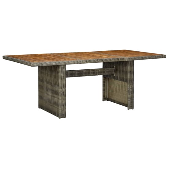 Cielo Garden Wooden Dining Table In Brown Poly Rattan