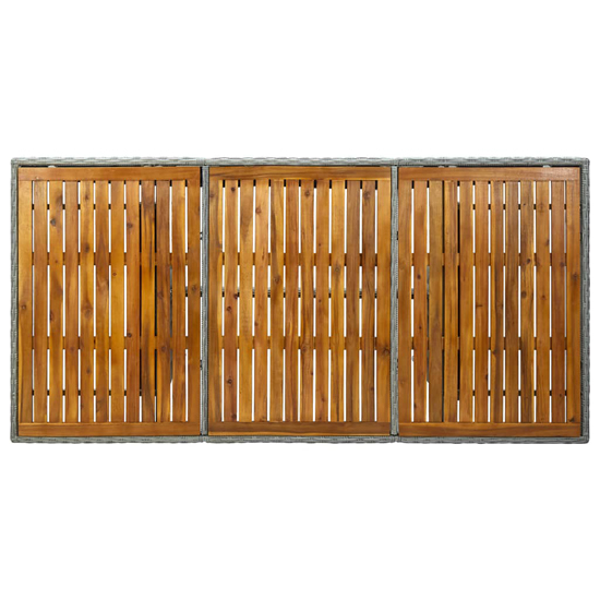 Cielo Garden Wooden Dining Table In Light Grey Poly Rattan