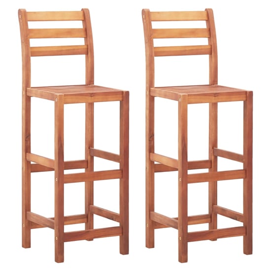 Product photograph of Cienna Natural Wooden Bar Chairs In A Pair from Furniture in Fashion