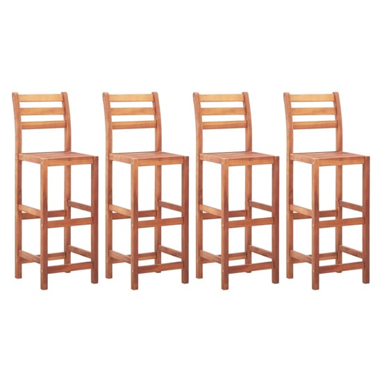 Product photograph of Cienna Set Of 4 Wooden Bar Chairs In Natural from Furniture in Fashion